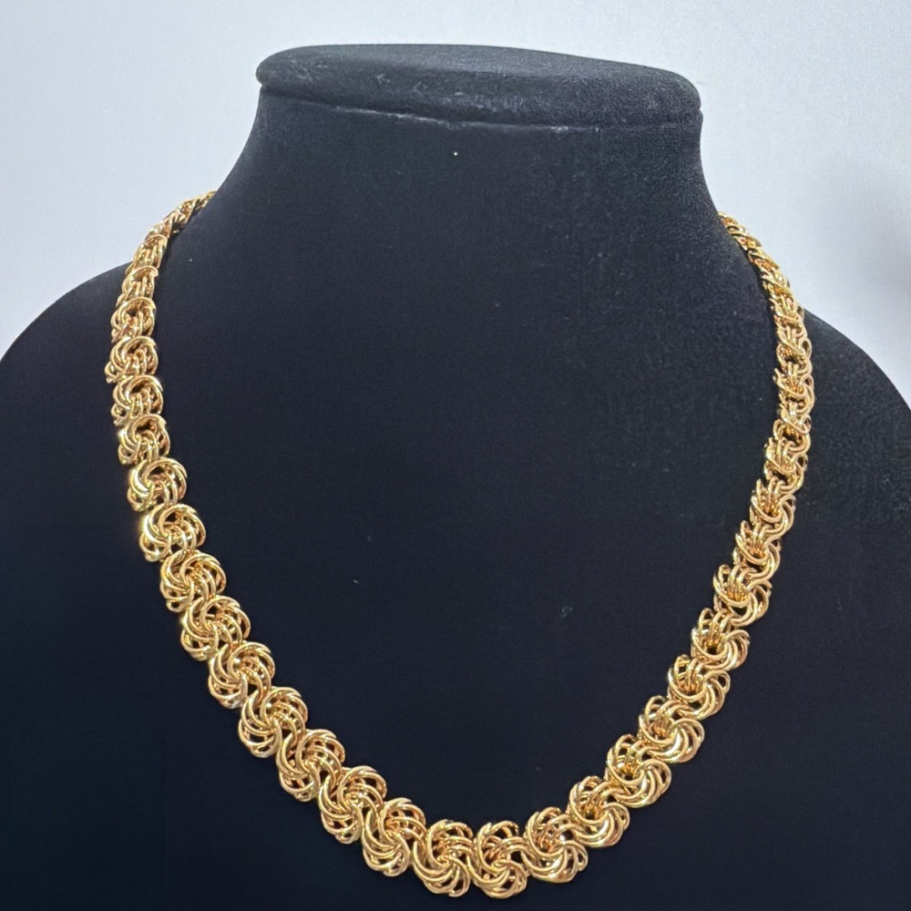 Vintage Designer Signed Napier 20" Goldtone Byzantine Chain Necklace